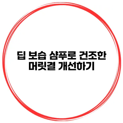 딥 보습 샴푸로 건조한 머릿결 개선하기